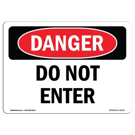 SIGNMISSION Safety Sign, OSHA Danger, 3.5" Height, 5" Width, Do Not Enter, Landscape, D-35-L-1132 OS-DS-D-35-L-1132